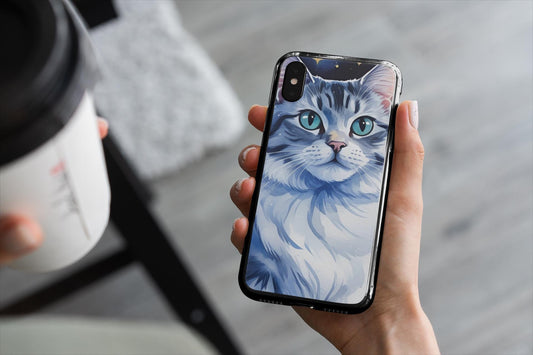 Cat Lover Durable Phone Case, Cosmic Cat Phone Cover, Gift for Cat Owners